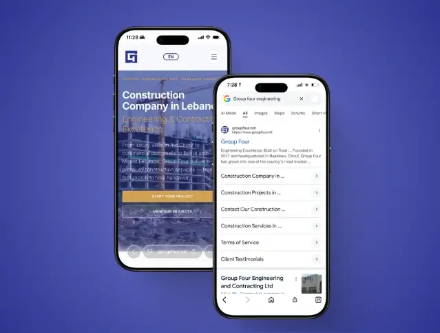 Group Four Engineering website — construction company website built by Reno AI