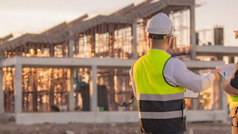 Construction contractor on site